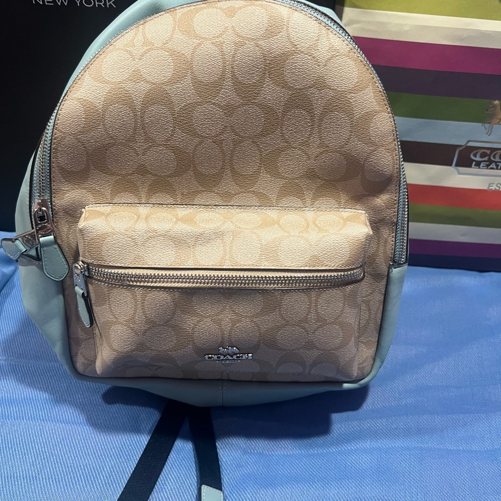 Coach Light Gray Backpack
